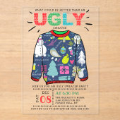 Oegandige kerstfeestdag acryl uitnodigingen (Voorkant)