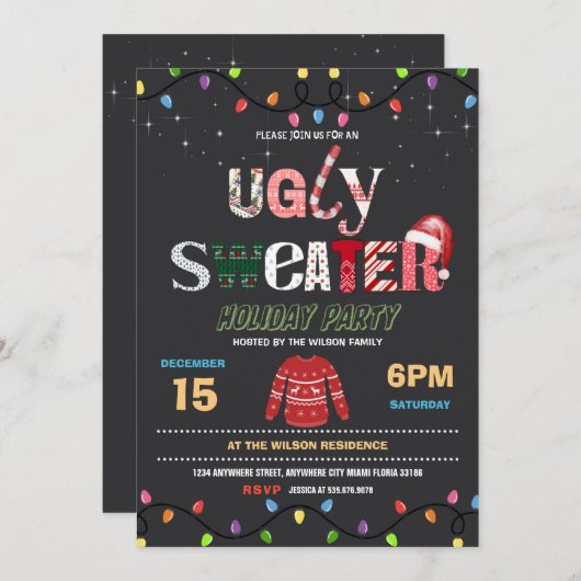 Oegandige kerstfeestdag kaart (Voorkant / Achterkant)