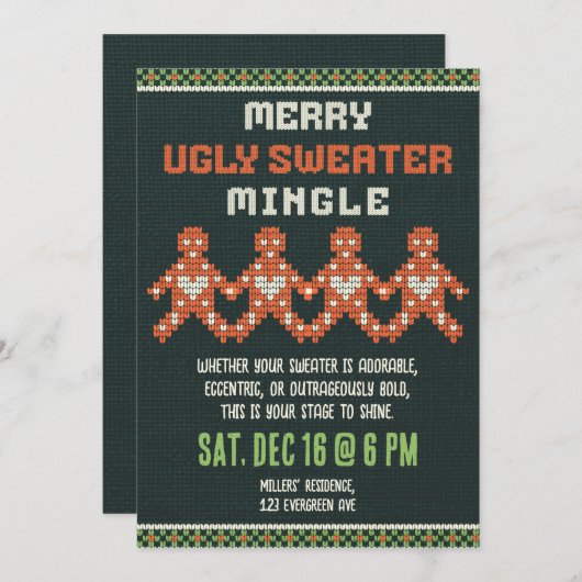 Oegandige kerstfeestdag kaart (Voorkant / Achterkant)