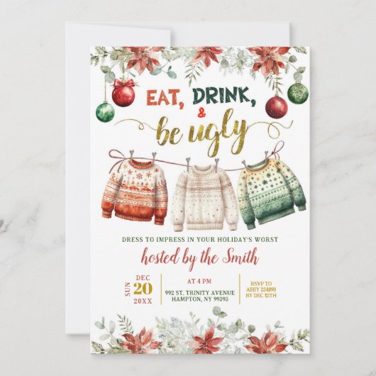 Oegandige kerstfeestdag kaart (Voorkant)