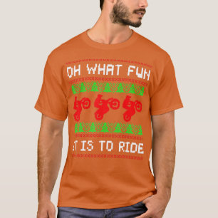 Oegandige kerstmotocross Dirt Motorcycle Bike Moto T-shirt