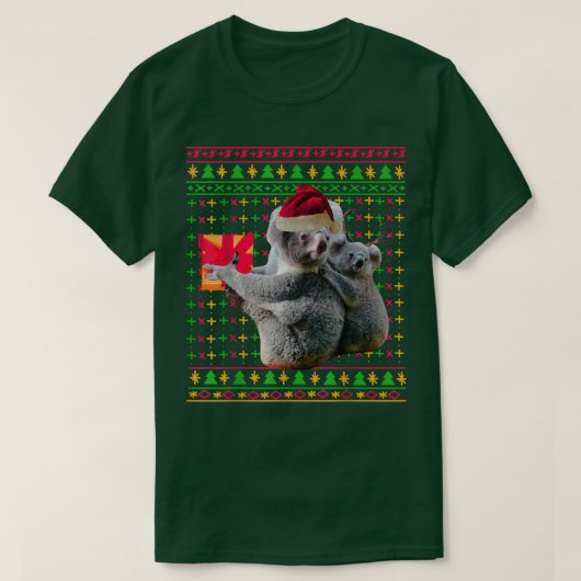 Oegenaamd kerstkeuken Koala Gift Funny Santa Hat T-shirt (Design voorkant)