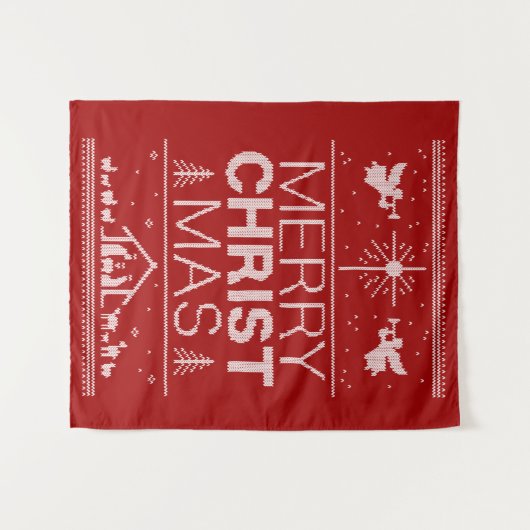 Oegenaamd kerstkeuken Merry Christus Religieuze Re Wandkleed (Voorkant (horizontaal))