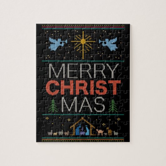 Oegenaamd kerstliefhebber Merry Christus Mas Relig Legpuzzel (Verticaal)