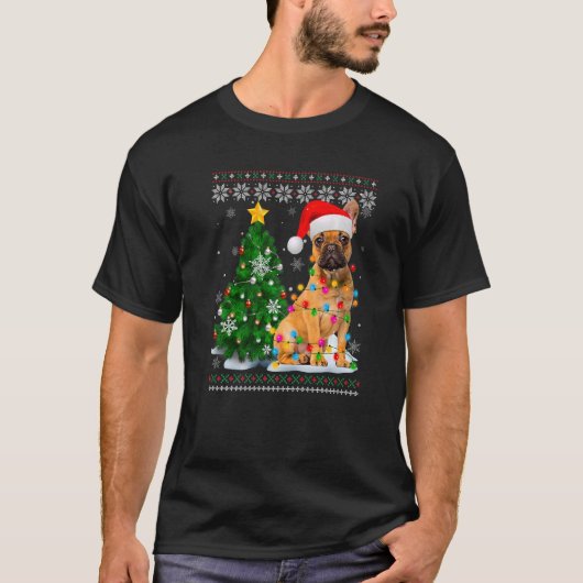 Oegendoods hond Dog Santa Hat Kerstboom L T-shirt (Voorkant)
