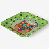 Oegendraf hondgezicht Akita verjaardagspapier Bord (Gebogen)