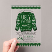 Oegengroene kerstfeestdag acryl uitnodigingen (Insitu (Draagbaar))