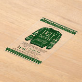 Oegengroene kerstfeestdag acryl uitnodigingen (Laagn)