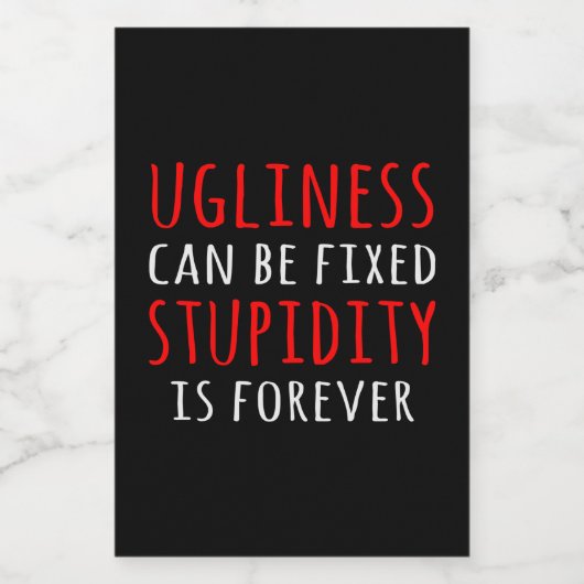 Oegenheid kan vaste domheid zijn voor altijd voedselcontainer etiket (Enkel label)