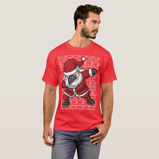 Oegensprekelijk kerstdabbing Santa Claus Dab T-shirt (Voorkant volledig)