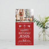 Oegensprekelijk kerstfeest, gelukkig verjaardag Je Feestdagenkaart (Staand voorkant)