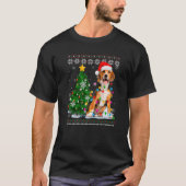 Oegenstaartbeagle Dog Santa Hat-kerstboomverlichti T-shirt (Voorkant)