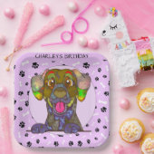 Oegly hondengezicht Dalmatiaanse verjaardagspapier Papieren Bordje (Feest)