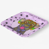 Oegly hondengezicht Dalmatiaanse verjaardagspapier Papieren Bordje (Gebogen)