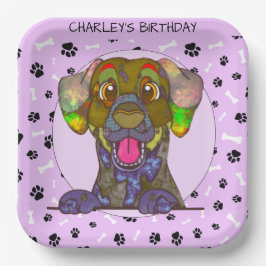 Oegly hondengezicht Dalmatiaanse verjaardagspapier Papieren Bordje
