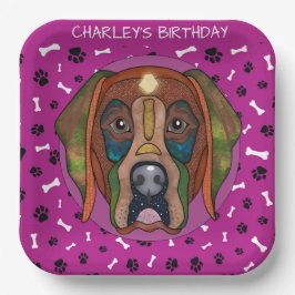 Oegly hondgezicht Labrador verjaardag Papieren Bordje