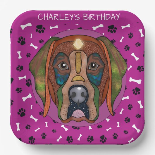 Oegly hondgezicht Labrador verjaardag Papieren Bordje (Voorkant)
