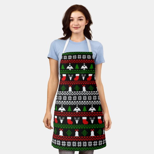 Oegly kerstkeukenornament schort (Gedragen)