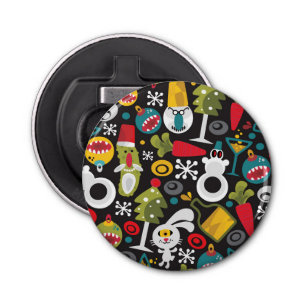 Oegly Kerstmis en Happy Nieuwjaar Button Flesopener