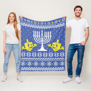 Oegly Kerstmis Hanukkah Sweater - Happy Hanukkah Fleece Deken