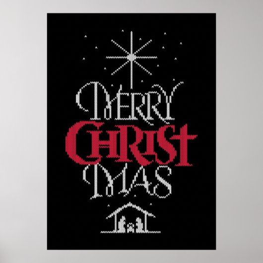 Oegly Knit kerstkeuken Religieus kerstfeest Poster (Voorkant)