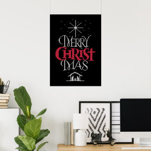 Oegly Knit kerstkeuken Religieus kerstfeest Poster