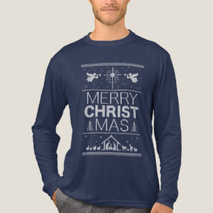 Oegly Merry KerstSweater Religieuze Christus Tri-Blend Shirt