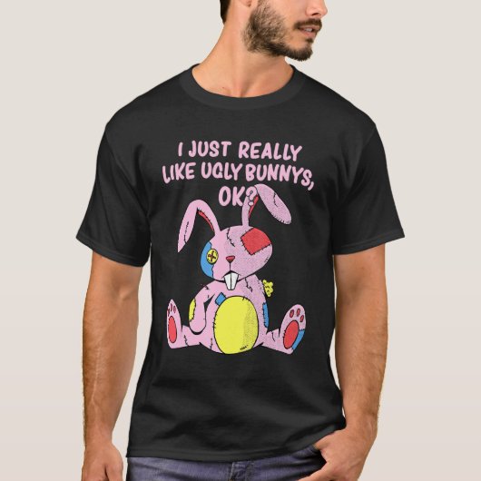 Oegly Rabbit, ik hou echt van Oegly Bunny OK T-shirt (Voorkant)