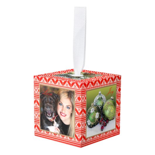 Oegly Sweater Custom Photo Cube Kerstversiering Decoratie (Voorkant hoekig)