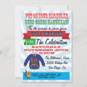 Oegly sweater Hanukkah Party Invitations Kaart (Voorkant)