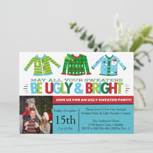 Oegly Sweater kerstfeest Kaart (Staand voorkant)