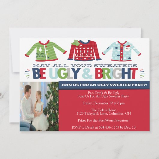 Oegly Sweater kerstfeest Kaart (Voorkant)