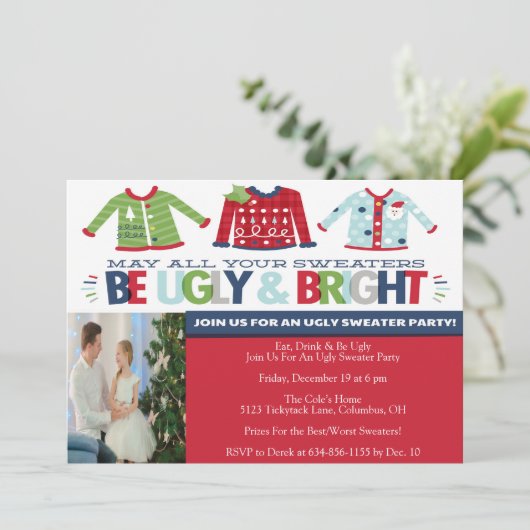 Oegly Sweater kerstfeest Kaart (Staand voorkant)