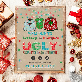 Oegly Sweater Kerstmis Baby shower Welkom Poster