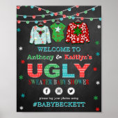 Oegly Sweater Kerstmis Baby shower Welkom Poster (Voorkant)
