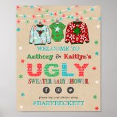 Oegly Sweater Kerstmis Baby shower Welkom Poster (Voorkant)