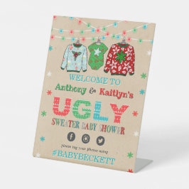 Oegly Sweater Kerstmis Baby shower Welkom Reclamebord Met Voetstuk