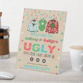 Oegly Sweater Kerstmis Baby shower Welkom Reclamebord Met Voetstuk (Insitu)