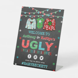 Oegly Sweater Kerstmis Baby shower Welkom Reclamebord Met Voetstuk