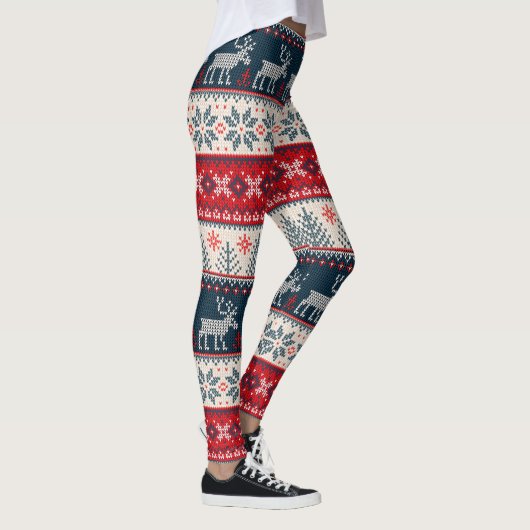 Oegly Sweater Kerstmis Knitting Pattern Reindeer Leggings (Rechts)