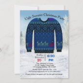 Oegly Sweater Kerstparty, Blue with Deer, ZPR Kaart (Voorkant)