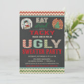 Oegly Sweater kerstparty Eat Drink Tacky Kaart (Staand voorkant)
