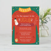 Oegly Sweater Kerstparty Modern Kaart (Staand voorkant)