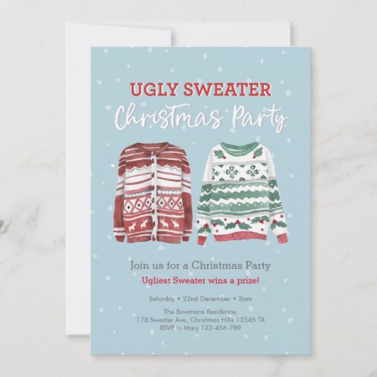 Oegly Sweater Kerstparty Uitnodiging (Voorkant)