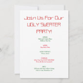 Oegly Sweater Party Funny Shark Invitations Kaart (Achterkant)