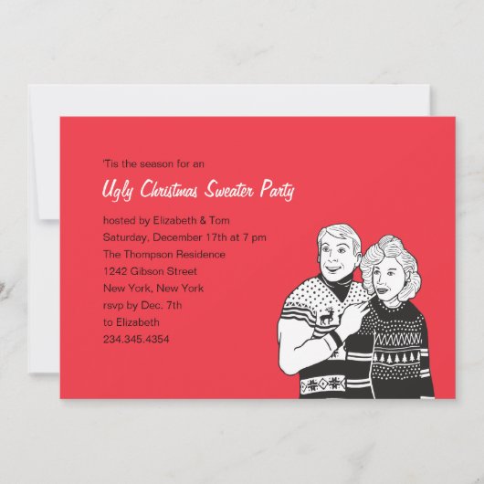 Oegly Sweater Party Invitations Kaart (Voorkant)