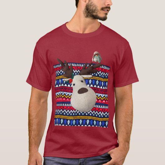 Oegly Sweater T-shirt Reindeer en grappige vogel p (Voorkant)