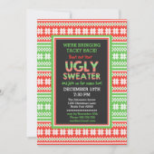 Oegly Sweater Word Art Kerstparty Uitnodiging (Voorkant)