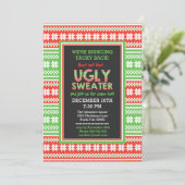 Oegly Sweater Word Art Kerstparty Uitnodiging (Staand voorkant)