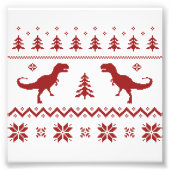 Oegly T-Rex Dinosaur kerstkeuter Foto Afdruk (Voorkant)